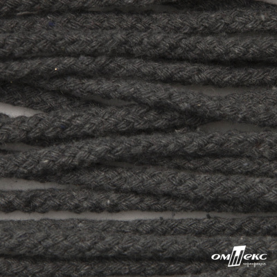 Шнур плетеный d-6 мм круглый, 70% хлопок 30% полиэстер, уп.90+/-1 м, цв.1088-т.серый - купить в Нижнем Тагиле. Цена: 588 руб.