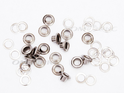 Люверсы металлические, блочка/кольцо, №3 (5 мм) упак.1000 шт- цв.никель - купить в Нижнем Тагиле. Цена: 215.60 руб.