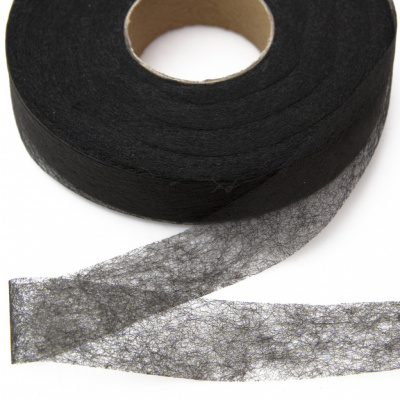 Прокладочная лента (паутинка) DF23, шир. 15 мм (боб. 100 м), цвет чёрный - купить в Нижнем Тагиле. Цена: 1.13 руб.