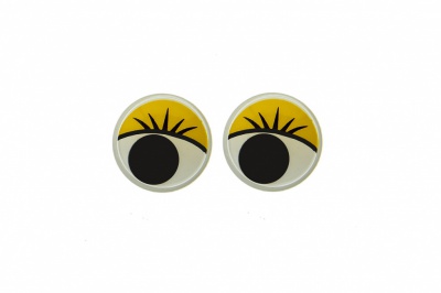 Глазки для игрушек, круглые, с бегающими зрачками, 8 мм/упак.50+/-2 шт, цв. -желтый - купить в Нижнем Тагиле. Цена: 59.05 руб.