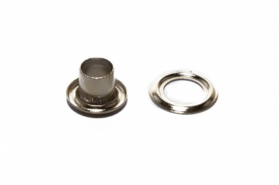 Люверсы металлические "ОмТекс", блочка/кольцо, (3 мм) - цв.никель - купить в Нижнем Тагиле. Цена: 0.18 руб.