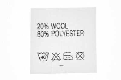 Состав и уход 20% wool 80% poliester - купить в Нижнем Тагиле. Цена: 64.21 руб.