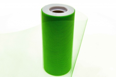 Фатин в шпульках 16-146, 10 гр/м2, шир. 15 см (в нам. 25+/-1 м), цвет зелёный - купить в Нижнем Тагиле. Цена: 100.69 руб.