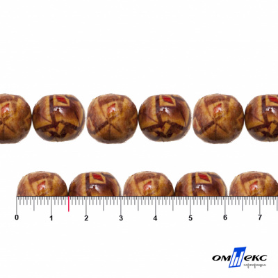 0133-Бусины деревянные "ОмТекс", 15 мм, упак.50+/-3шт - купить в Нижнем Тагиле. Цена: 77 руб.