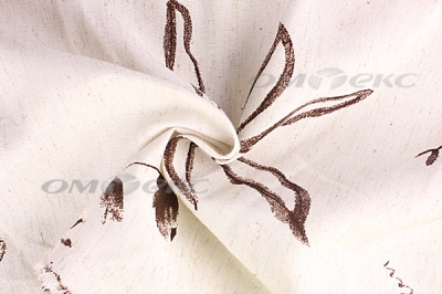 Портьерная ткань лен-печать "Розабель", С1 (молоко+венге), 280 см - купить в Нижнем Тагиле. Цена 707.11 руб.