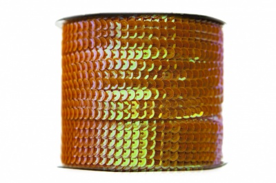 Пайетки "ОмТекс" на нитях, CREAM, 6 мм С / упак.73+/-1м, цв. 88 - оранжевый - купить в Нижнем Тагиле. Цена: 300.55 руб.