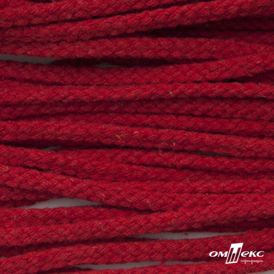 Шнур плетеный d-6 мм, круглый 70% хлопок 30% полиэстер, уп.90+/-1 м, цв.1064-красный - купить в Нижнем Тагиле. Цена: 594 руб.