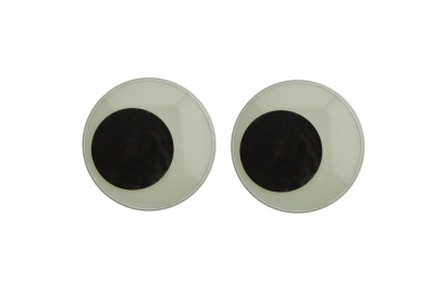 Глазки для игрушек, круглые, с бегающими зрачками, 40 мм/упак.20+/-2 шт, цв. -черно-белые - купить в Нижнем Тагиле. Цена: 158.73 руб.