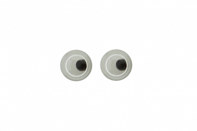 Глазки для игрушек, круглые, с бегающими зрачками, 3 мм/упак.100+/-5 шт, цв. -черно-белые - купить в Нижнем Тагиле. Цена: 25.40 руб.