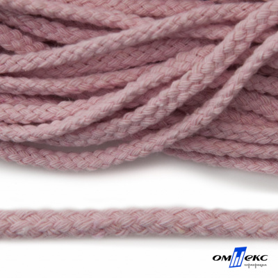 Шнур плетеный d-6 мм круглый, 70% хлопок 30% полиэстер, уп.90+/-1 м, цв.1087-розовый - купить в Нижнем Тагиле. Цена: 588 руб.