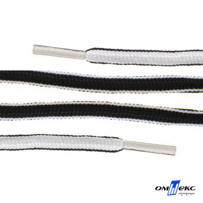 Шнурки #4-27, круглые 130 см, двухцветные (черно/белый) - купить в Нижнем Тагиле. Цена: 47.04 руб.