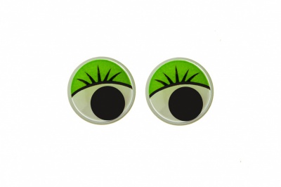Глазки для игрушек, круглые, с бегающими зрачками, 10 мм/упак.50+/-2 шт, цв. -зеленый - купить в Нижнем Тагиле. Цена: 71.20 руб.