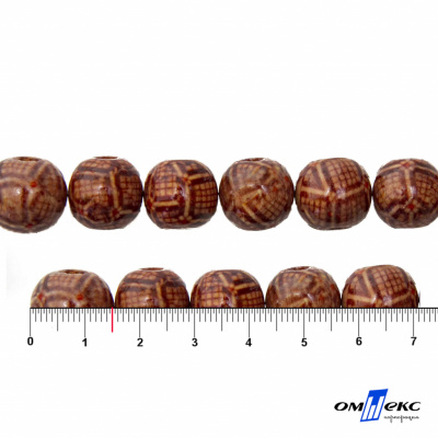 0125-Бусины деревянные "ОмТекс", 15 мм, упак.50+/-3шт - купить в Нижнем Тагиле. Цена: 77 руб.