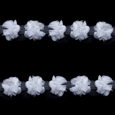 Тесьма плетеная "Рюш", упак. 9,14 м, цвет белый - купить в Нижнем Тагиле. Цена: 46.82 руб.