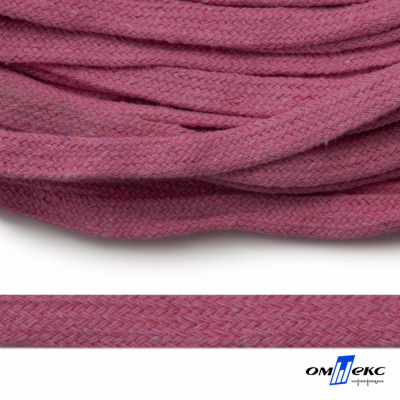 Шнур плетеный d-8 мм плоский, 70% хлопок 30% полиэстер, уп.85+/-1 м, цв.1029-розовый - купить в Нижнем Тагиле. Цена: 735 руб.