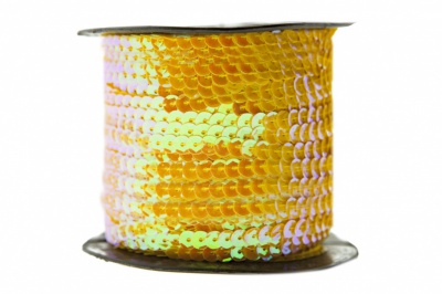 Пайетки "ОмТекс" на нитях, CREAM, 6 мм С / упак.73+/-1м, цв. 92 - золото - купить в Нижнем Тагиле. Цена: 484.77 руб.