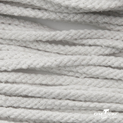 Шнур плетеный d-6 мм круглый, 70% хлопок 30% полиэстер, уп.90+/-1 м, цв.1076-белый - купить в Нижнем Тагиле. Цена: 594 руб.