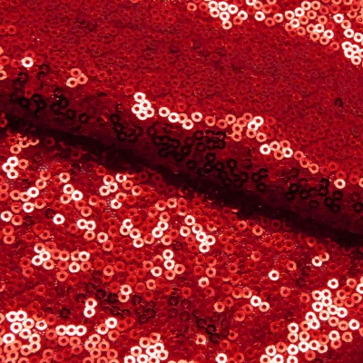 Сетка с пайетками №8, 188 гр/м2, шир.140см, цвет красный - купить в Нижнем Тагиле. Цена 438.03 руб.