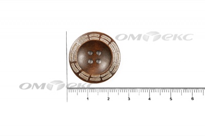 Пуговица деревянная круглая №53 (25мм) - купить в Нижнем Тагиле. Цена: 3.68 руб.