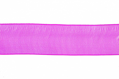 Лента органза 1015, шир. 10 мм/уп. 22,8+/-0,5 м, цвет ярк.розовый - купить в Нижнем Тагиле. Цена: 38.39 руб.
