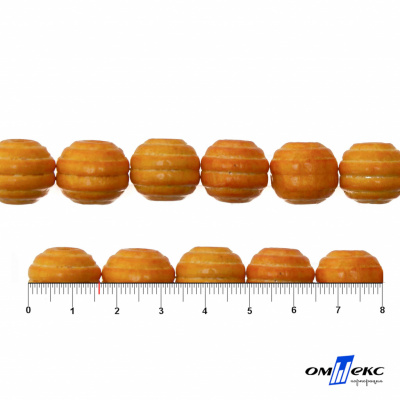 0309-Бусины деревянные "ОмТекс", 16 мм, упак.50+/-3шт, цв.003-оранжевый - купить в Нижнем Тагиле. Цена: 62.22 руб.