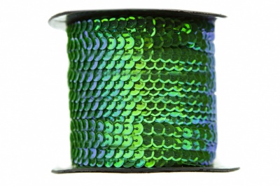 Пайетки "ОмТекс" на нитях, CREAM, 6 мм С / упак.73+/-1м, цв. 94 - зеленый - купить в Нижнем Тагиле. Цена: 297.48 руб.