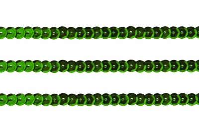 Пайетки "ОмТекс" на нитях, SILVER-BASE, 6 мм С / упак.73+/-1м, цв. 4 - зеленый - купить в Нижнем Тагиле. Цена: 484.77 руб.