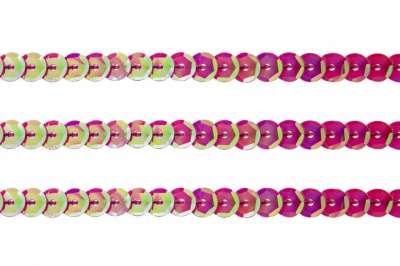 Пайетки "ОмТекс" на нитях, CREAM, 6 мм С / упак.73+/-1м, цв. 89 - розовый - купить в Нижнем Тагиле. Цена: 468.37 руб.