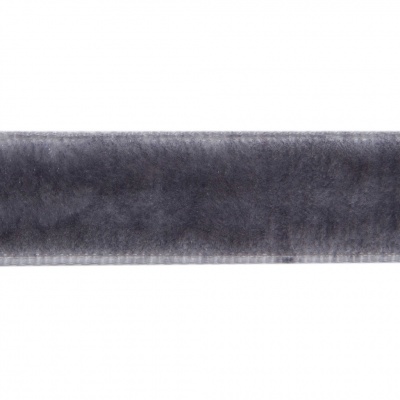 Лента бархатная нейлон, шир.12 мм, (упак. 45,7м), цв.189-т.серый - купить в Нижнем Тагиле. Цена: 457.61 руб.