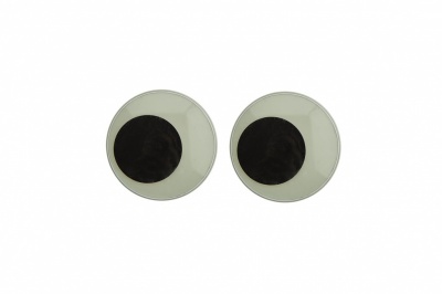 Глазки для игрушек, круглые, с бегающими зрачками, 18 мм/упак.50+/-2 шт, цв. -черно-белые - купить в Нижнем Тагиле. Цена: 41.81 руб.
