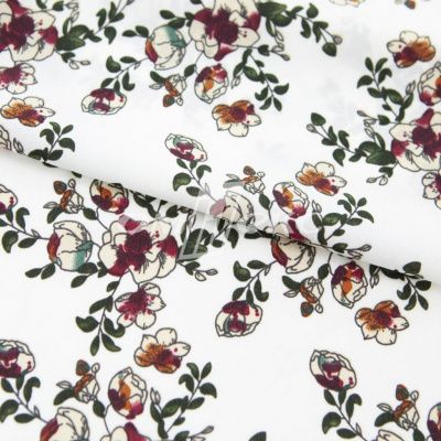 Плательная ткань "Фламенко" 23.1, 80 гр/м2, шир.150 см, принт растительный - купить в Нижнем Тагиле. Цена 264.56 руб.