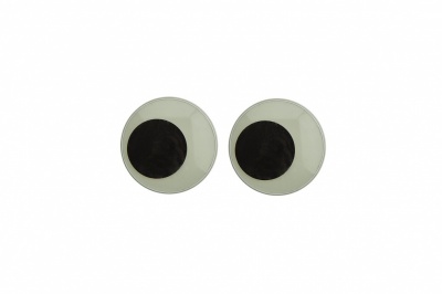 Глазки для игрушек, круглые, с ресничками, 10 мм/упак.50+/-2 шт, цв. -черно-белые - купить в Нижнем Тагиле. Цена: 21.24 руб.