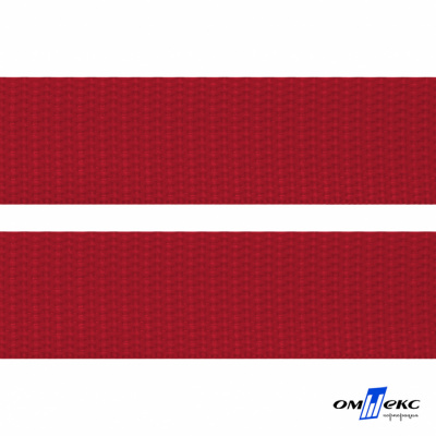 Красный- цв.171-Текстильная лента-стропа 550 гр/м2 ,100% пэ шир.30 мм (боб.50+/-1 м) - купить в Нижнем Тагиле. Цена: 475.36 руб.