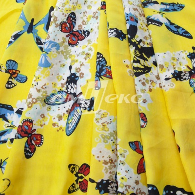 Плательная ткань "Софи" 7.2, 75 гр/м2, шир.150 см, принт бабочки - купить в Нижнем Тагиле. Цена 243.96 руб.