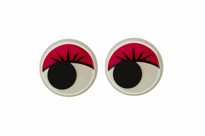 Глазки для игрушек, круглые, с бегающими зрачками, 12 мм/упак.50+/-2 шт, цв. -красный - купить в Нижнем Тагиле. Цена: 95.04 руб.
