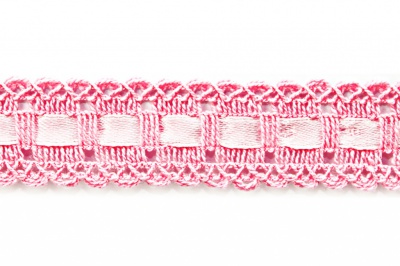Тесьма кружевная 0621-1605, шир. 25 мм/уп. 20+/-1 м, цвет 096-розовый - купить в Нижнем Тагиле. Цена: 400.25 руб.
