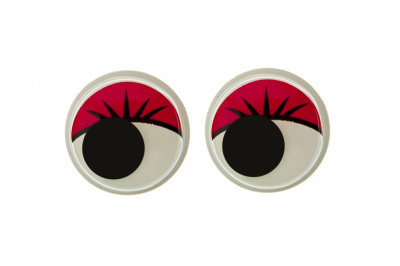 Глазки для игрушек, круглые, с бегающими зрачками, 15 мм/упак.50+/-2 шт, цв. -красный - купить в Нижнем Тагиле. Цена: 113.01 руб.
